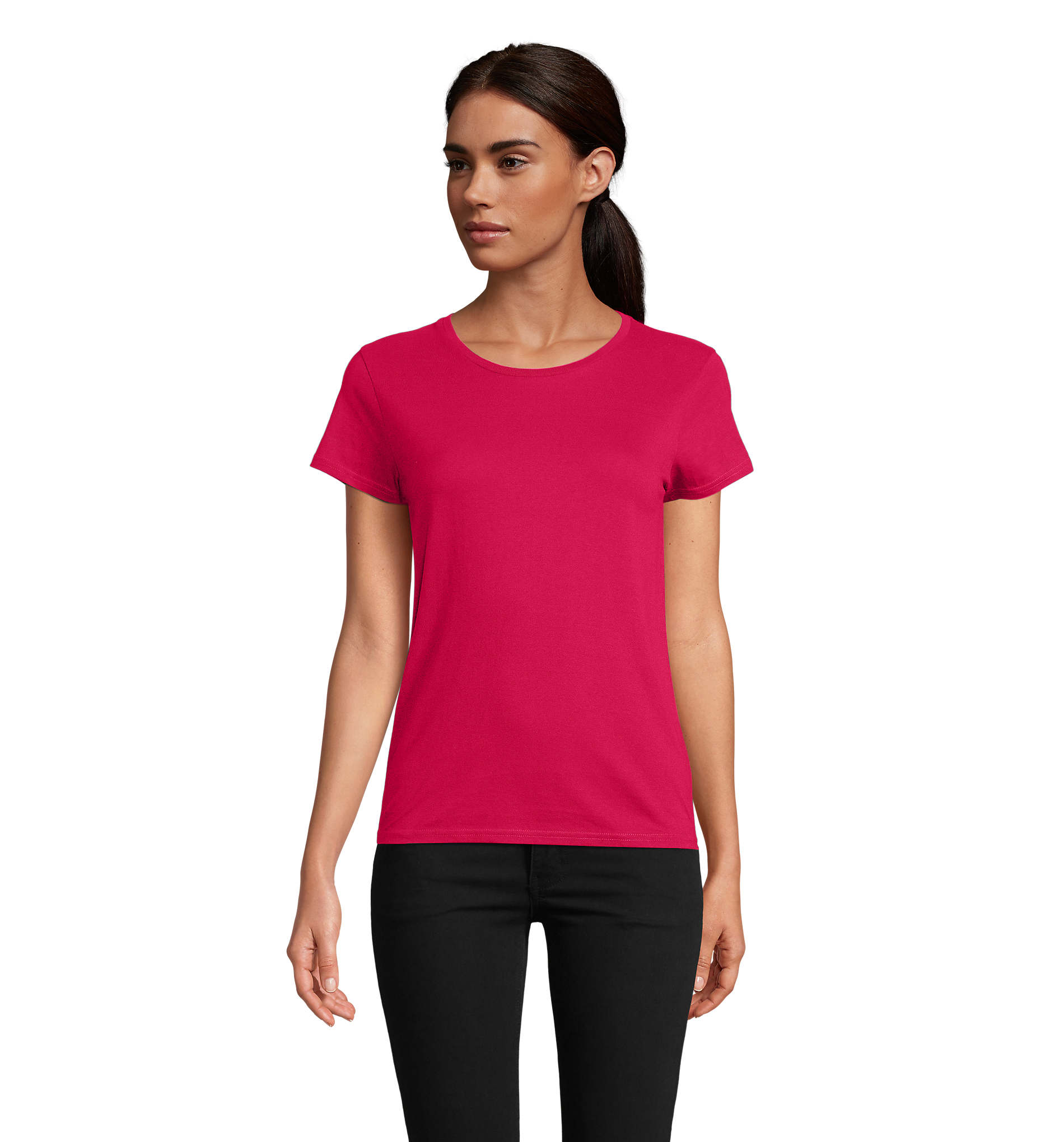 Tee shirt coton bio femme personnalisé 175g - PIONEER Fuchsia 1